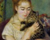 皮埃尔 奥古斯特 雷诺阿 : Woman with a Cat